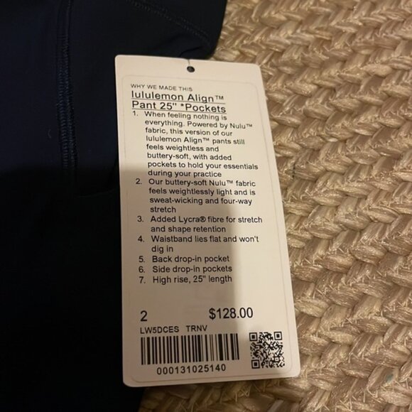 NWT lululemon align pant 25” with pockets true navy - Picture 8 of 10